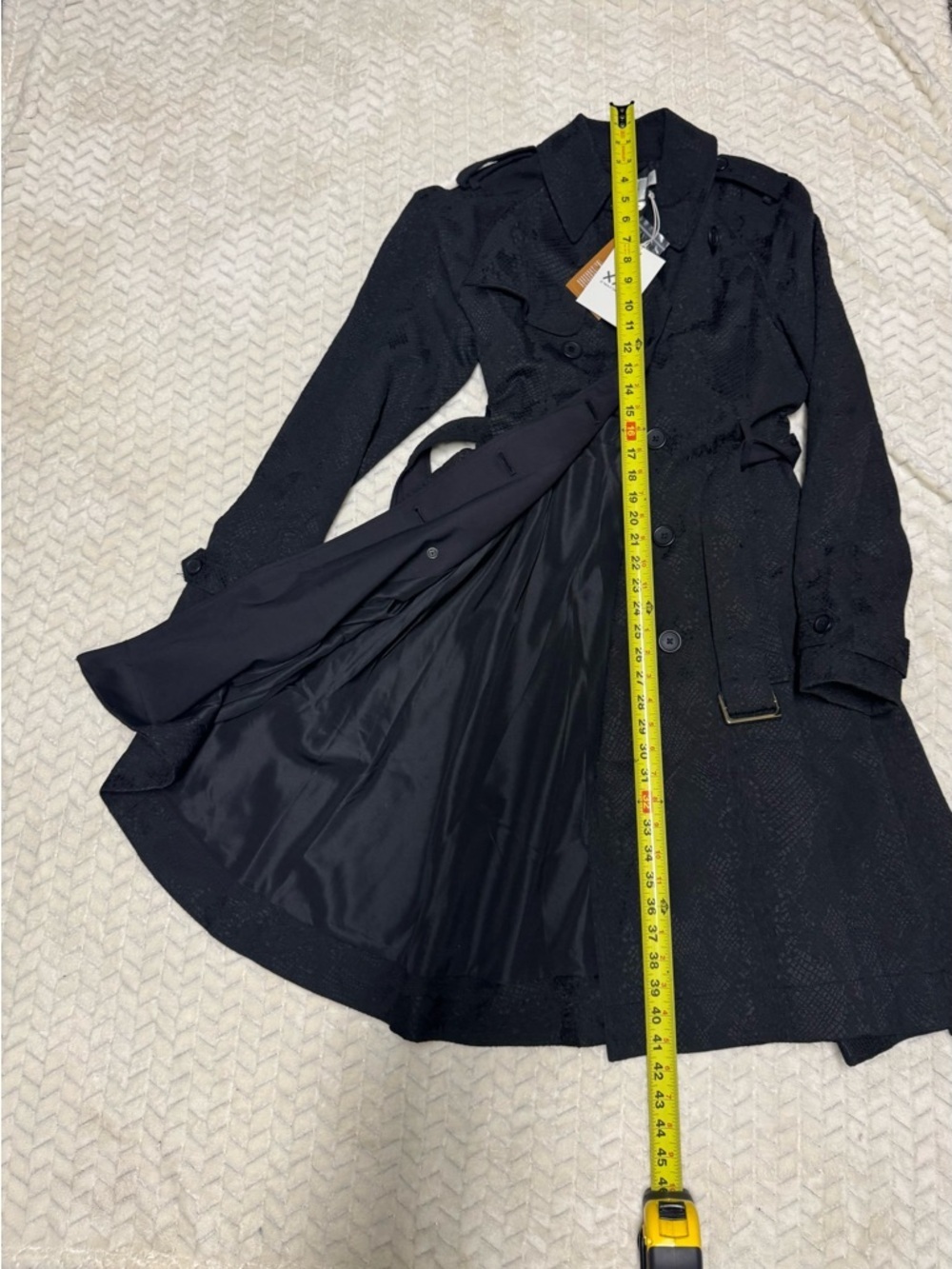 Altuzarra Black Textured Double-Breasted Coat - Picture 4 of 8